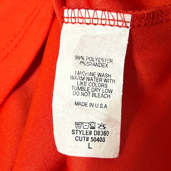 FIRST LOVE Women’s Red Dress Cuff Sleeves Pockets Size L - Picture 5 of 5